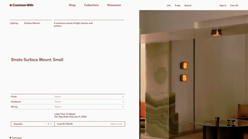 Store — In Common With, Design UI