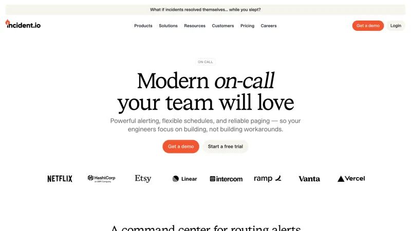 CTA Section — incident.io, Developer Tools UI
