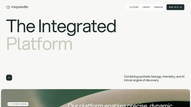 IntegratedBio — Features, Hero Section, скриншот 2/5