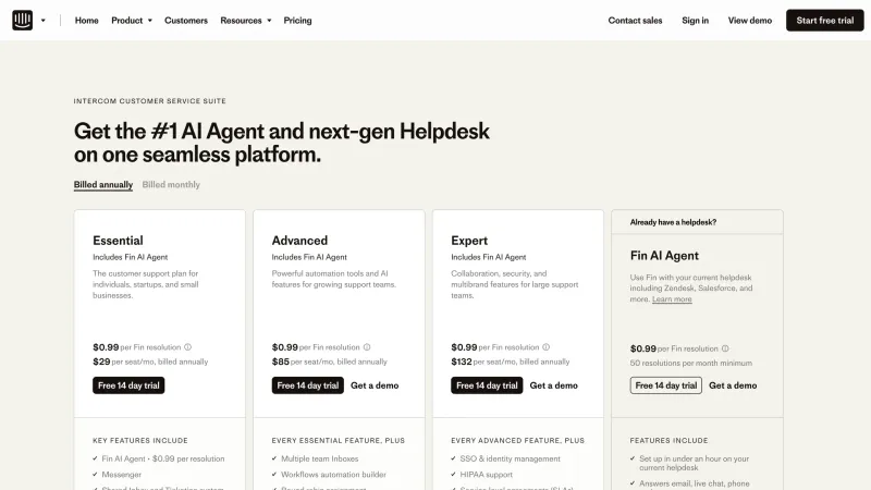 CTA Section — Intercom, SaaS UI