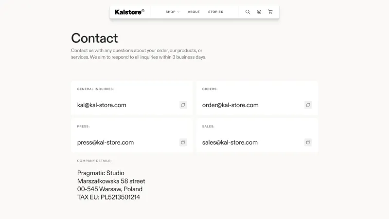 Kalstore — Contact, скриншот 4/8