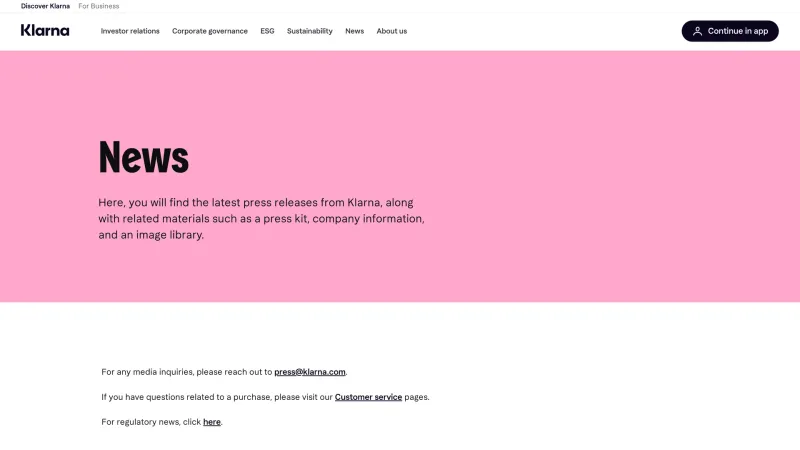 About — Klarna, Fintech UI
