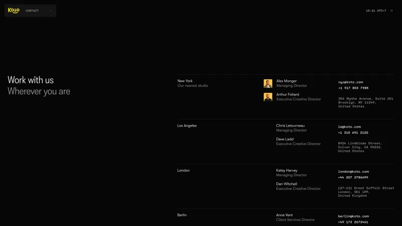 Contact — Koto, Design UI