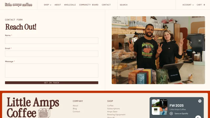 Contact — Little Amps Coffee, Food & Drink UI