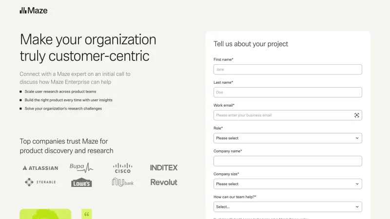 Contact — Maze, Developer Tools UI
