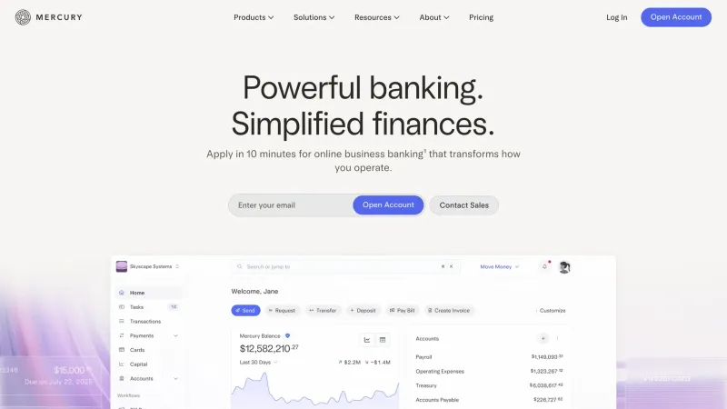 Blog — Mercury, Fintech UI