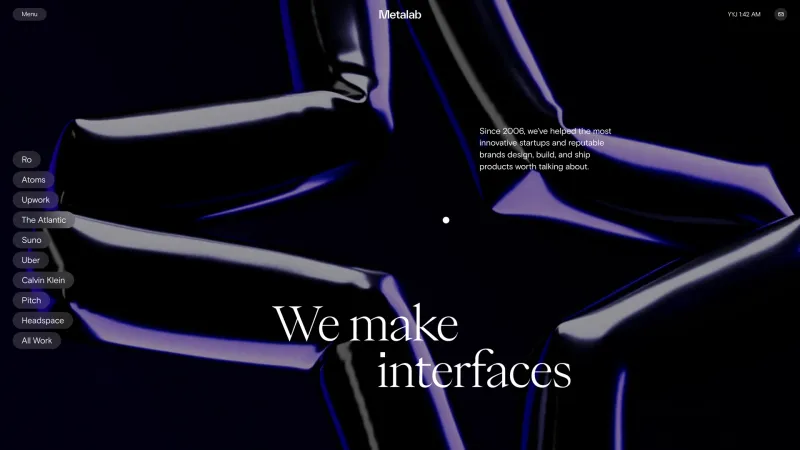 Metalab — Hero Section, Navigation Section, скриншот 4/7