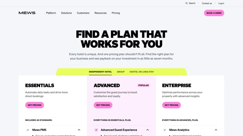 Contact — Mews, SaaS UI