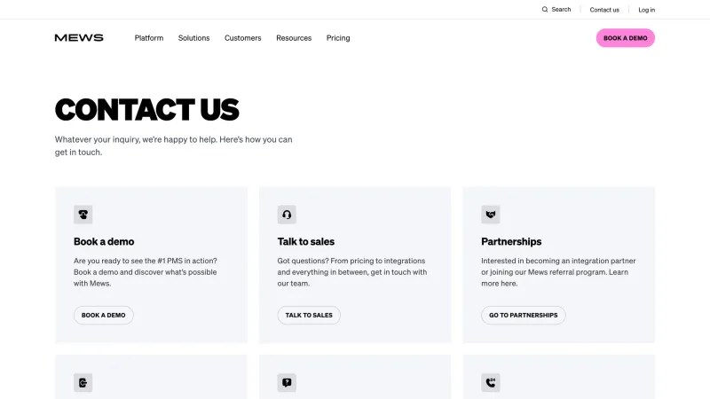 Contact — Mews, SaaS UI