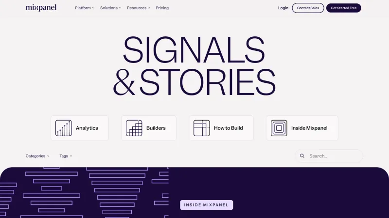 Hero Section — Mixpanel, Analytics UI