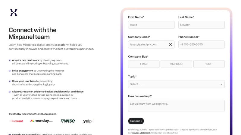 Mixpanel — Contact, скриншот 7/11
