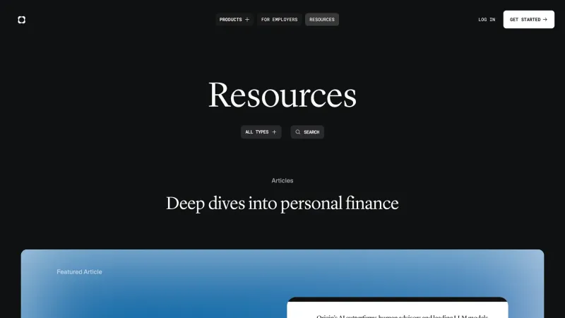 Blog — Origin, Fintech UI