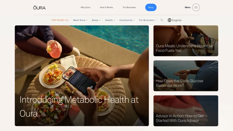 Oura Ring — Blog, Hero Section, скриншот 5/11