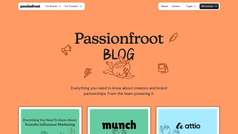 Blog — Passionfroot, Marketing UI