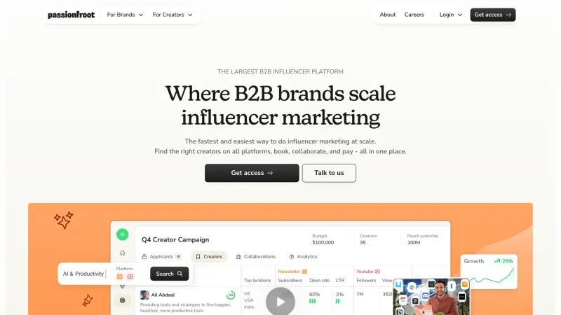 Blog — Passionfroot, Marketing UI