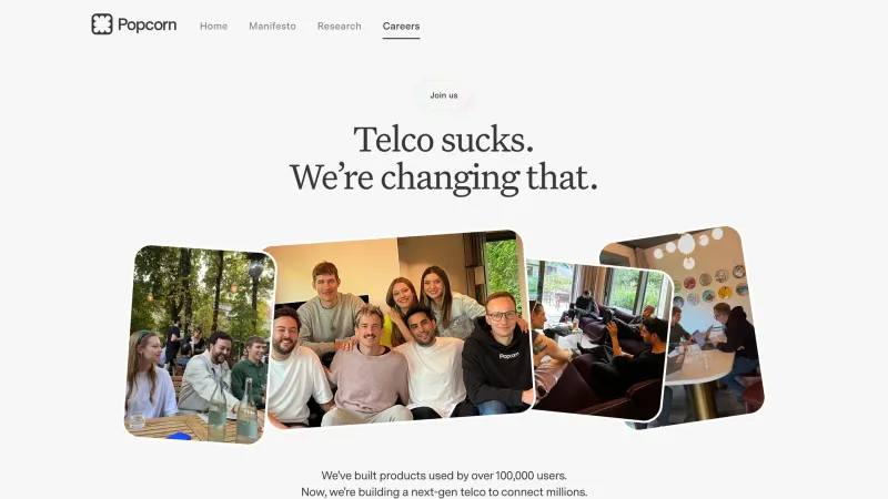 CTA Section — Popcorn, Communication UI