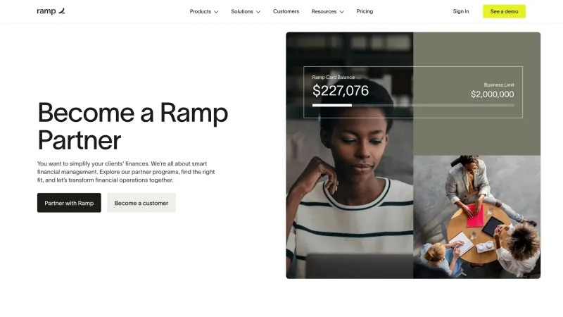Footer Section — Ramp, Fintech UI