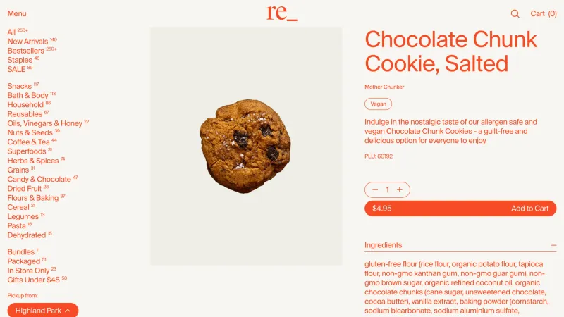 Store — re_, E-commerce UI
