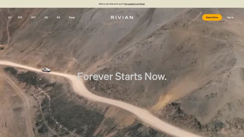 Rivian — About, Hero Section, скриншот 5/8