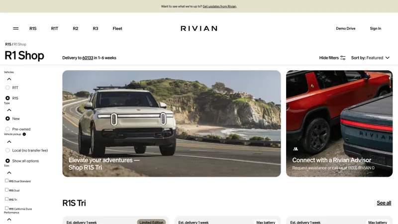 Store — Rivian, Travel UI