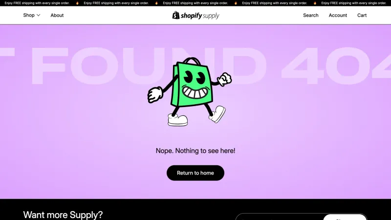 Shopify Supply — 404, скриншот 7/7
