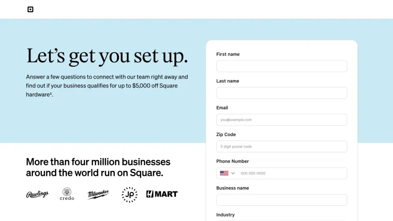 Contact — Square, Fintech UI