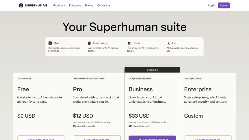 Superhuman — Pricing, Social Proof, скриншот 2/5