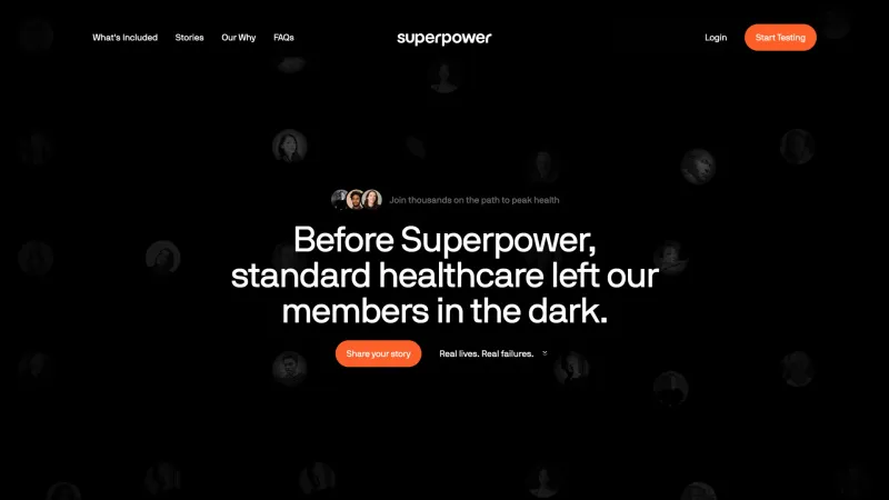 Hero Section — Superpower, Health UI