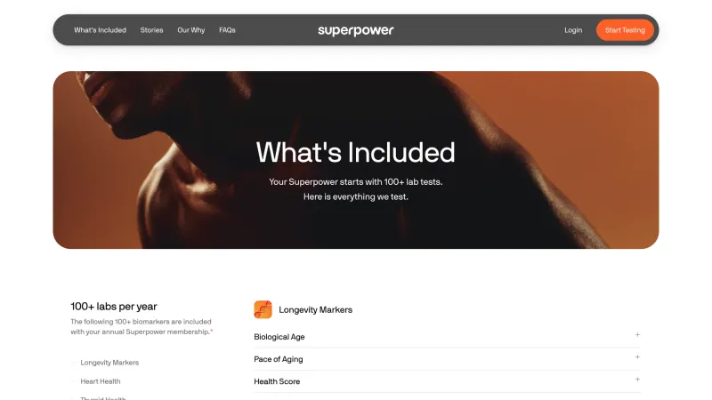 Hero Section — Superpower, Health UI