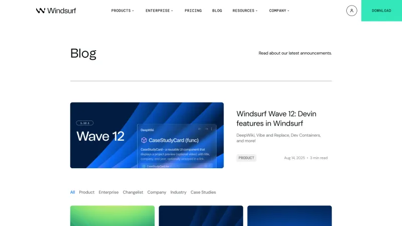 Blog — Windsurf, Developer Tools UI
