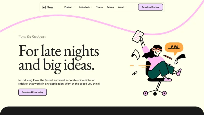 Wispr Flow — Features, Hero Section, скриншот 5/10