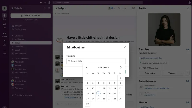 Slack — Communication, интерфейс, скриншот 2/1062