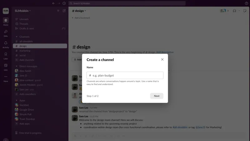 Slack — Communication UI, screenshot 1026