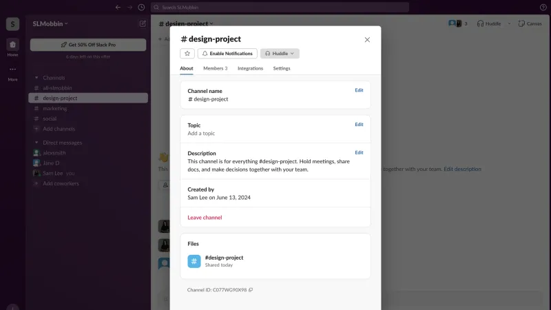 Slack — Communication UI, screenshot 1027