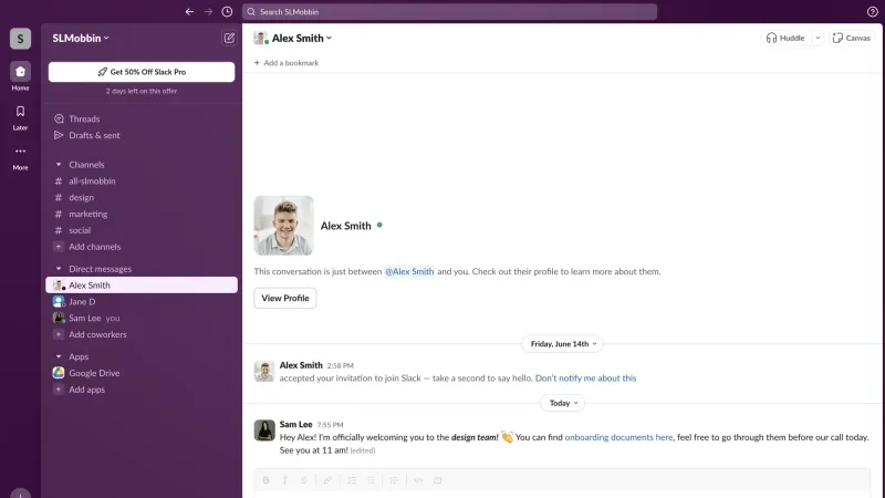 Slack — Communication UI, screenshot 1053