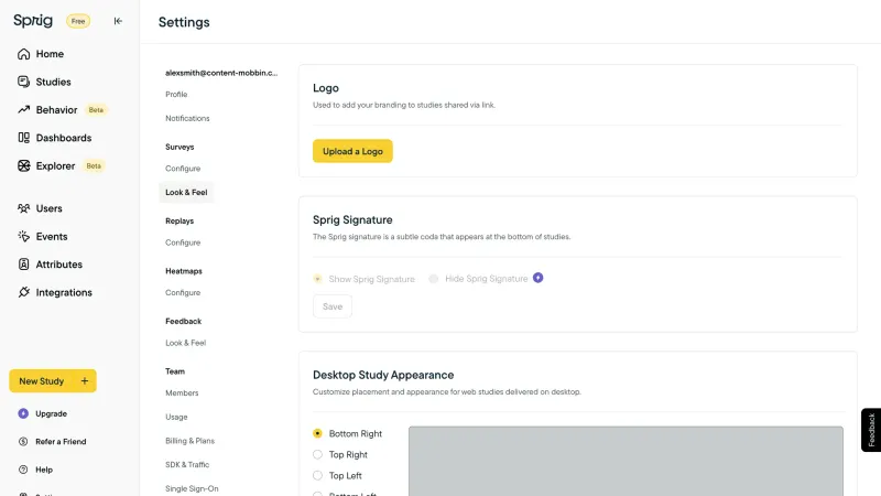 Sprig — Analytics, интерфейс, скриншот 8/420