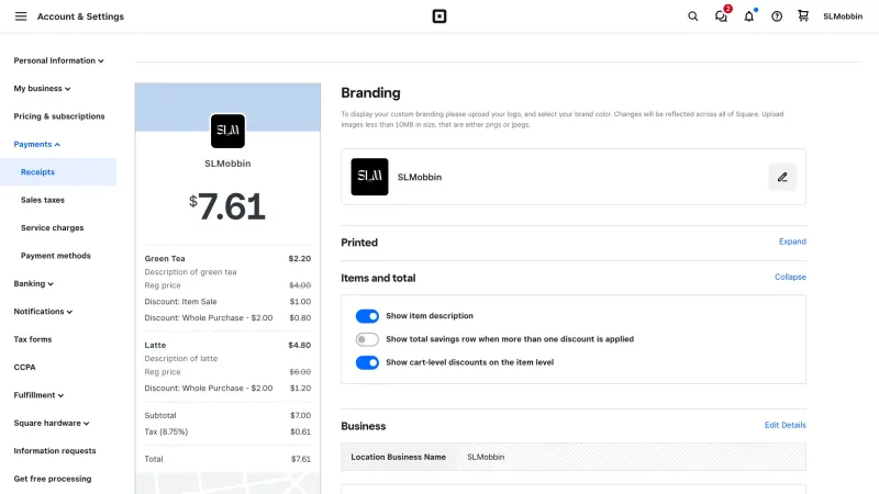 Square — Fintech, интерфейс, скриншот 1100