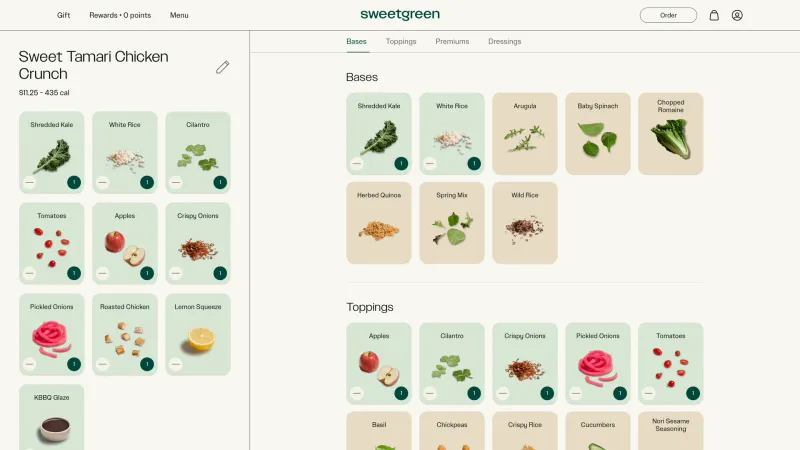 Sweetgreen — Food & Drink, интерфейс, скриншот 12/166
