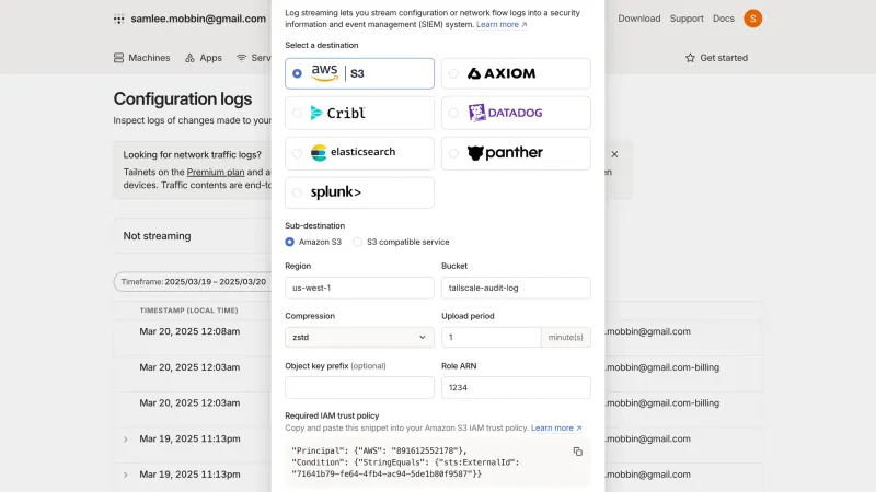 Tailscale — Developer Tools, интерфейс, скриншот 8/266