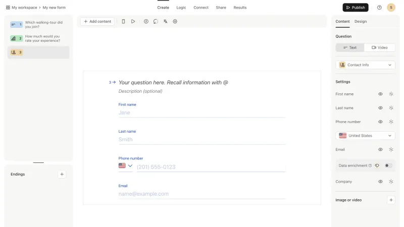 Typeform — Marketing, интерфейс, скриншот 9/430