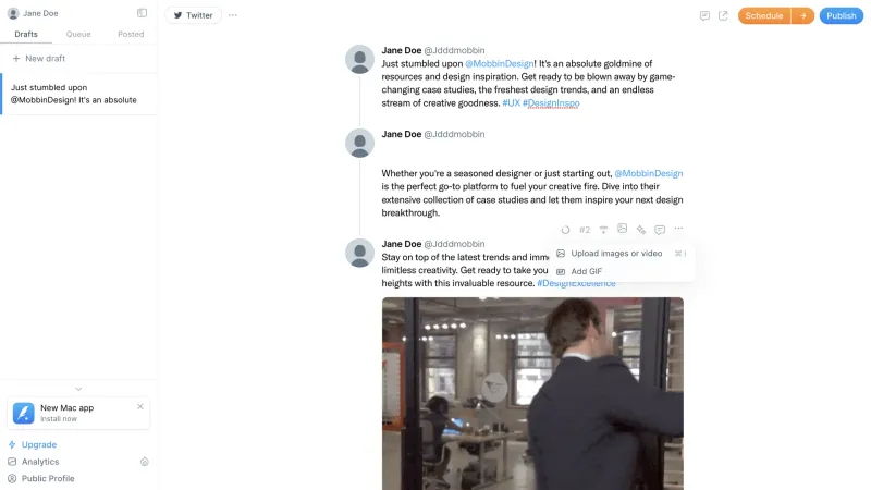 Typefully — Marketing, интерфейс, скриншот 7/339