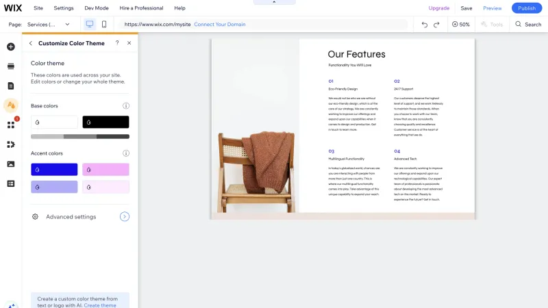 Wix — Design, интерфейс, скриншот 1010
