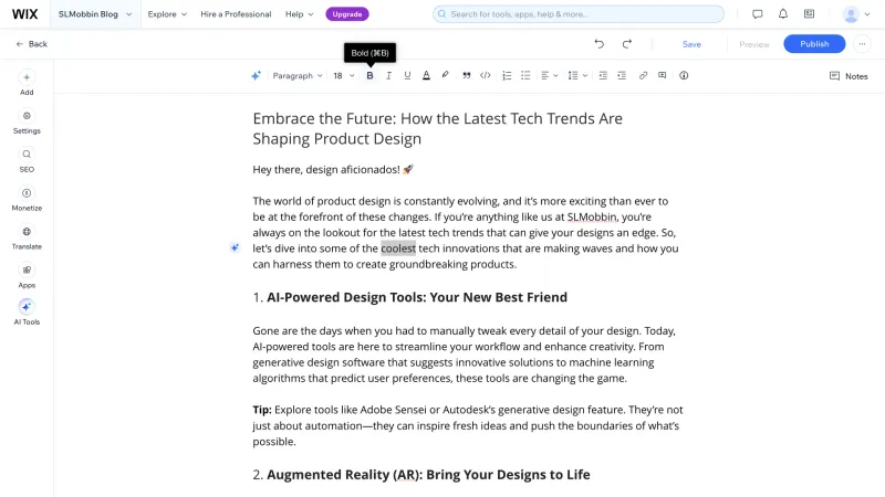 Wix — Design, интерфейс, скриншот 1041