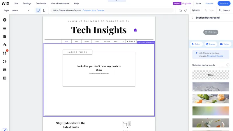 Wix — Design, интерфейс, скриншот 1049