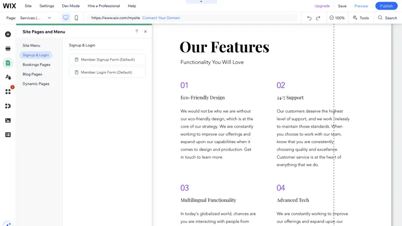 Wix — Design, интерфейс, скриншот 1055