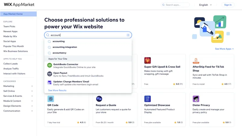 Wix — Design, интерфейс, скриншот 1057