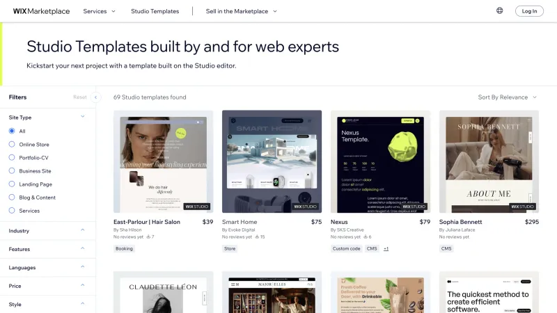 Wix — Design, интерфейс, скриншот 1091