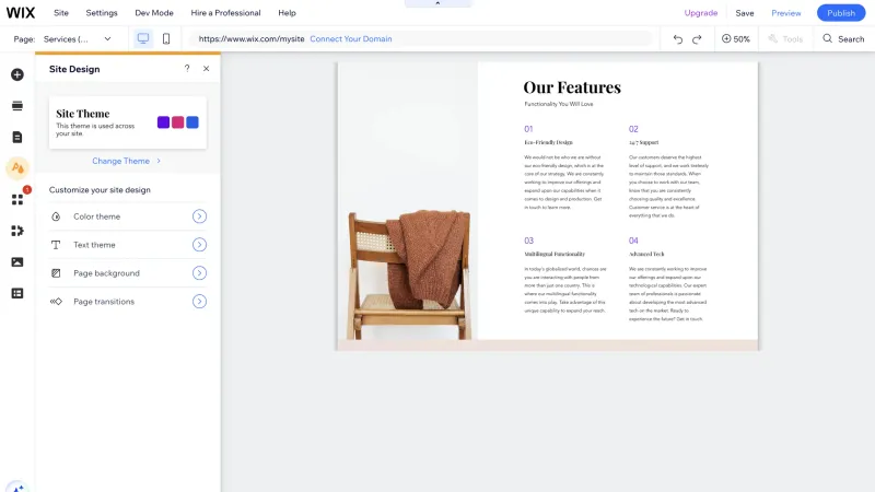 Wix — Design, интерфейс, скриншот 1102