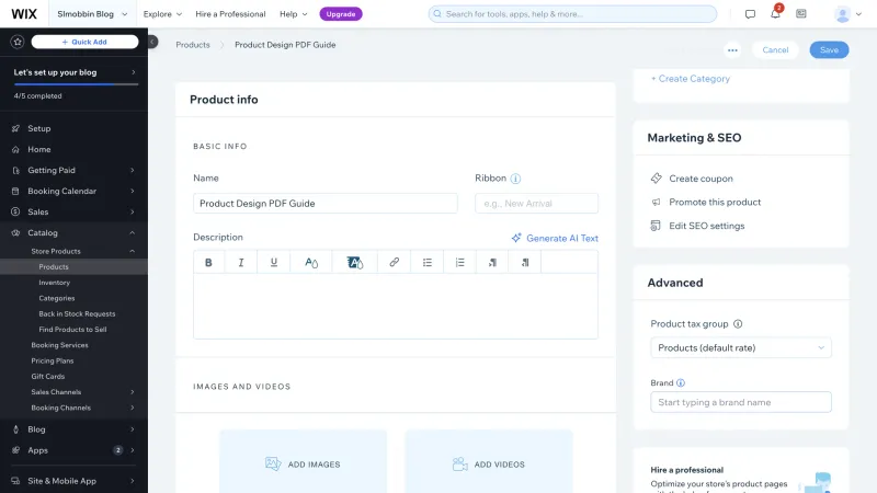 Wix — Design, интерфейс, скриншот 1173