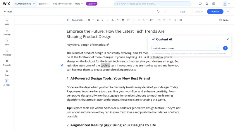 Wix — Design, интерфейс, скриншот 1197